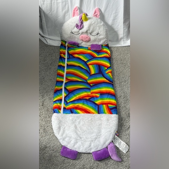 Happy Nappers Plush Unicorn Pillow with Rainbow Accent Sleeping Bag - Picture 5 of 7